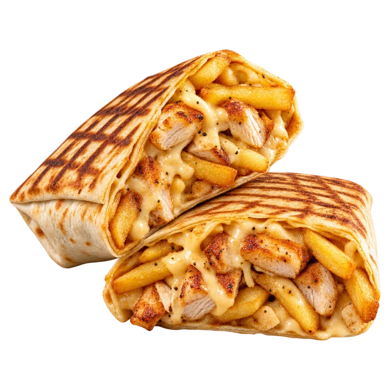Illustration d’un tacos grillé et garni